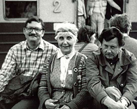 Ирена Бондарович с друзьями во время визита Иоанна Павла ІІ в Гданьск, 1987 год 